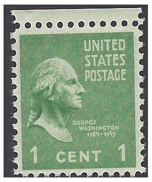 # 804 1c Presidential Issue George Washington 1938 Mint NH