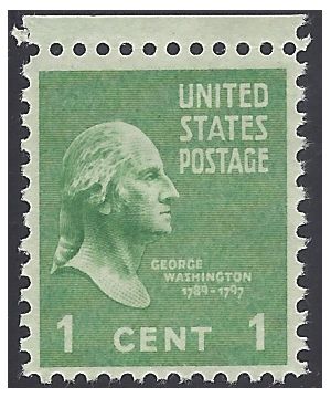 # 804 1c Presidential Issue George Washington 1938 Mint NH