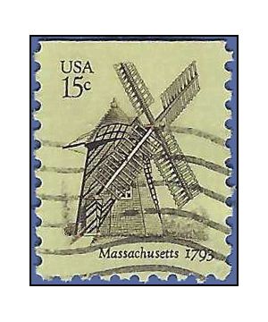#1740 15c American Windmills Massachusetts 1793 Booklet Single 1980 Used
