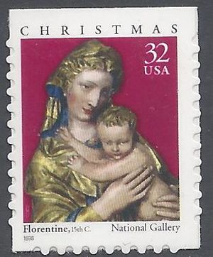 #3244 32c Madonna and Child Booklet Single 1998 Mint NH