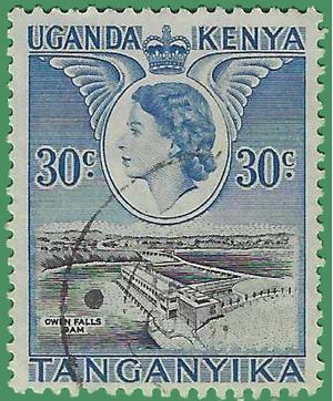 Kenya,Uganda and Tanganyika #102 1954 Used