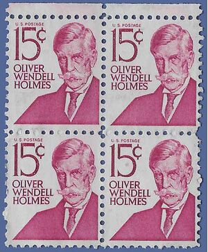 #1288 15c Prominent Americans Oliver Wendell Holmes 1968 Used Block/4
