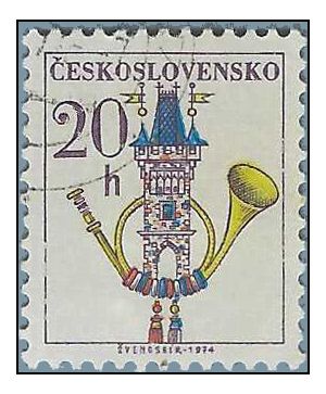 Czechoslovakia #1968 1974 CTO Pencil Note on Back