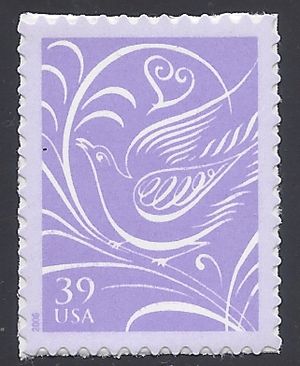#3998 39c Wedding Doves Booklet Single 2006 Mint NH