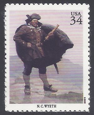 #3502r 34c American Illustrators N.C. Wyeth 2001 Mint NH