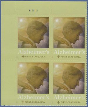 Scott B6 (49c +11c Surcharge) Alzheimer’s Disease Semi-postal PB/4 2017 Mint NH