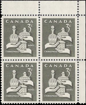 Canada # 443 1965 Used Block of 4