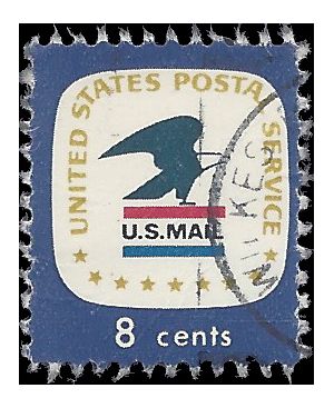 #1396 8c U.S. Postal Service Emblem 1971 Used