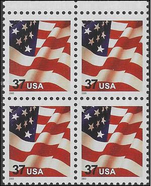 #3629f (37c) U.S. Flag Block/4 2003 Mint NH