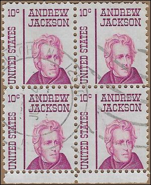 #1286 10c Andrew Jackson 1967 Used Corner Block/4