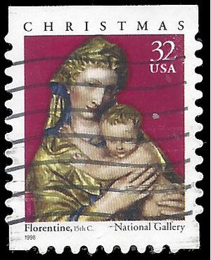 #3244 32c Madonna and Child Booklet Single 1998 Used