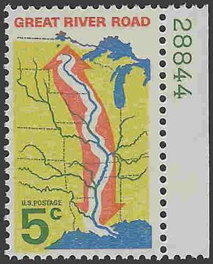 #1319 5c Mississippi River-The Great River Road P# 1966 Mint NH