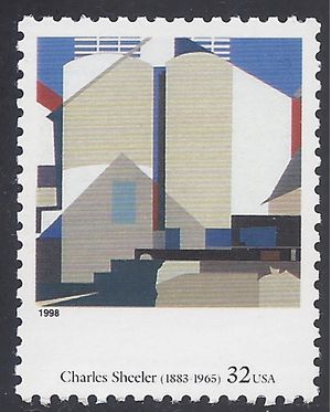 #3236r 32c American Art Charles Sheeler Two Against the White 1998 Mint NH