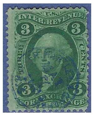 Scott R 16c 3c US Internal Revenue - Foreign Exchange 1862-1871 Used Blue CDS