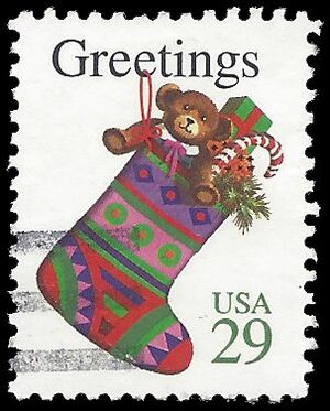#2872 29c Christmas Stocking 1994 Used