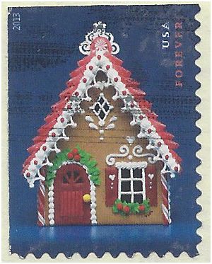 #4817 (49c Forever) Gingerbread Houses Red Door 2013 Used
