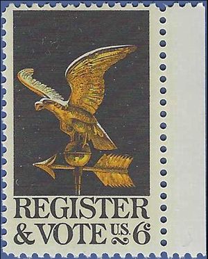 #1344 6c Register & Vote 1968 Mint NH