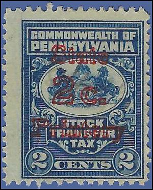 Pennsylvania SRS# ST3 2c Stock Transfer Tax used