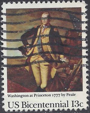 #1704 13c Washington at Princeton 1977 Used