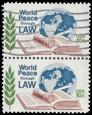 #1576 10c World Peace through Law 1975 Used Attached Pair