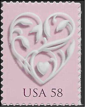 #4152 58c Wedding Hearts Silver Heart 2007 Mint NH