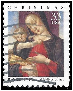 #3355 33c Madonna and Child Booklet Single 1999 Used