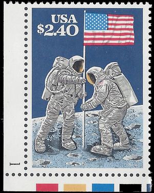 #2419 $2.40 Moon Landing 20th Anniversary P# 1989 Mint NH