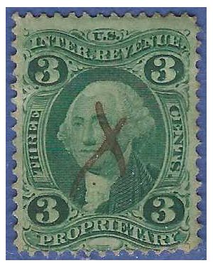 Scott R 18c 3c US Internal Revenue Proprietary 1862-1871 Used