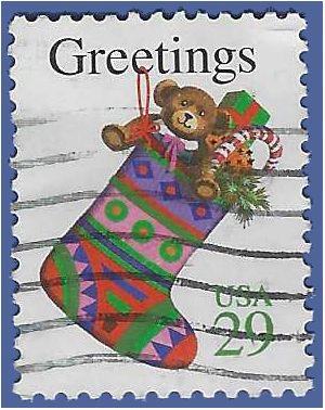 #2872 29c Christmas Stocking 1994 Used