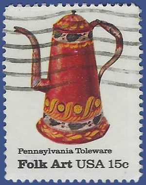 #1778 15c Pennsylvania Toleware Coffeepot 1979 Used