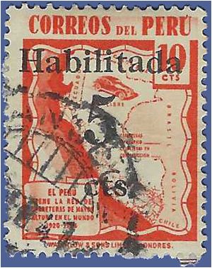 Peru # 388 1940 Used