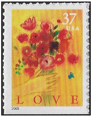 #3898 37c Love Flower Bouquet Booklet Single 2005 Mint NH