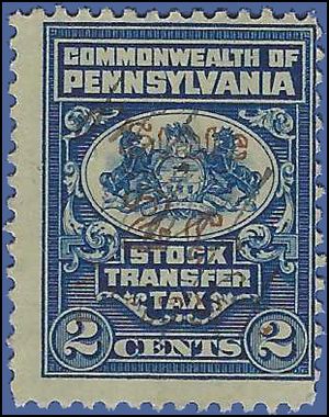 Pennsylvania SRS# ST1 2c Stock Transfer Tax used
