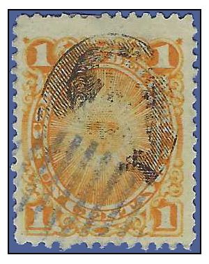 Peru # 118 1894 Used Grille 1879 Overprint Error