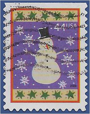 #4426 44c Christmas Snowman Booklet Single 2009 Used