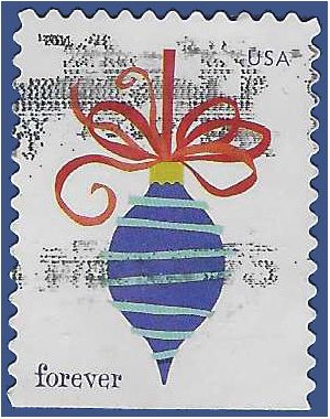 #4577 (44c Forever) Holiday Baubles Blue Booklet Single 2011 Used