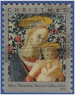#5143 (47c Forever) Florentine Madonna and Child Booklet Single 2016 Used