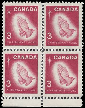 Canada # 451 1966 Used Block of 4