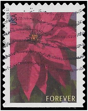 #4816 (46c Forever) Holiday Poinsettia Booklet Single 2013 Used
