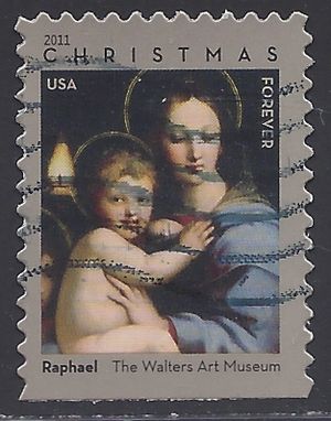 #4570 (44c Forever) Christmas Madonna and Child Booklet Single 2011 Used