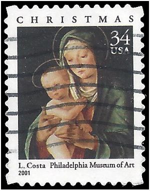#3536 34c Madonna and Child Booklet Single 2001 Used