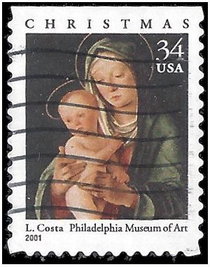 #3536 34c Madonna and Child Booklet Single 2001 Used