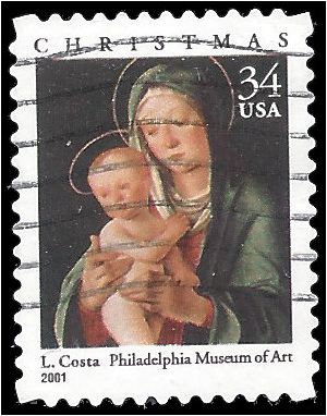 #3536 34c Madonna and Child Booklet Single 2001 Used