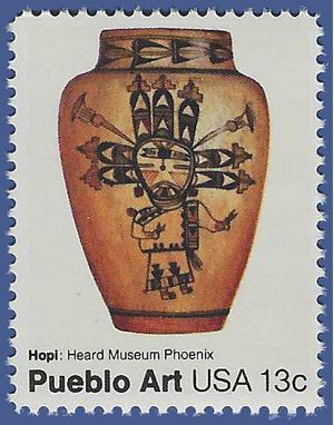 #1708 13c American Folk Art Pueblo Pottery Hopi Pot 1977 Mint NH