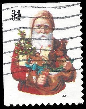 #3537a 34c Christmas Santa's Santa with Toy Horse Booklet Single 2001 Used