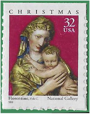 #3244 32c Madonna and Child Booklet Single 1998 Mint NH