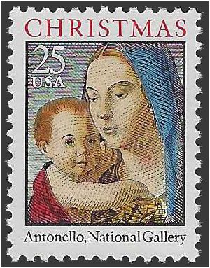 #2514a 25c Madonna and Child 1990 Mint NH