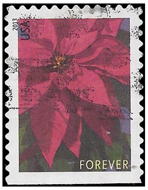 #4816 (46c Forever) Holiday Poinsettia Booklet Single 2013 Used