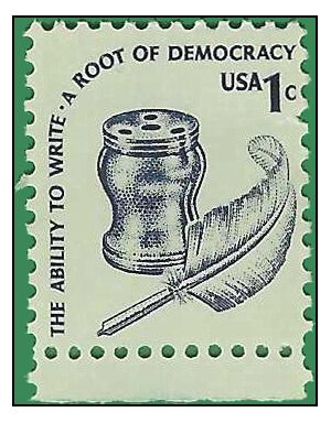 #1581 1c Americana Issue Inkwell and Quill 1977 Used