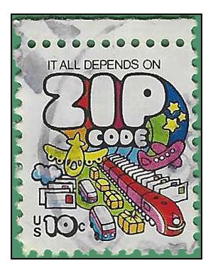 #1511 10c It All Depends On Zip Code 1974 Used